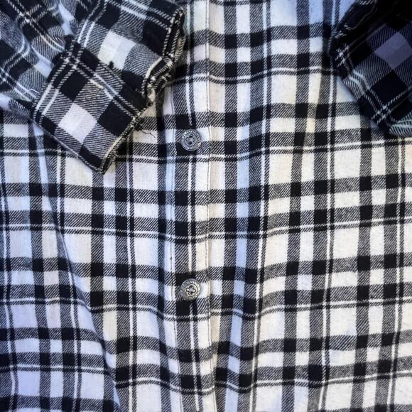 Blair Womens 2XL Plaid Flannel Shirt Floral Embroidered Western Boho Fall Top - Picture 7 of 12